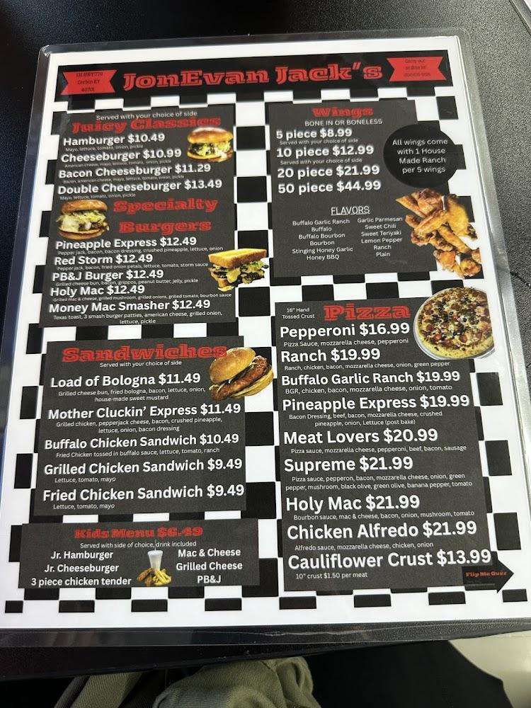 Jon Evan Jack's Menu image 4
